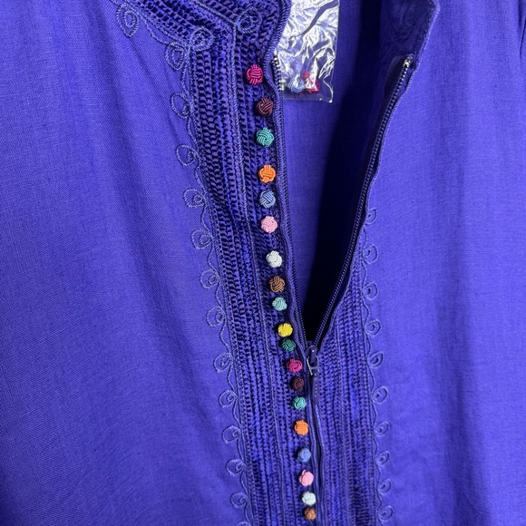 Soft Surroundings Tunic Top Women's Linen Desert Boho Embroidered India NEW - Picture 7 of 9